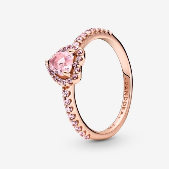 Pandora Jewelry - Pandora Sparkling Elevated Heart Ring14k rose gold plating 188421c04